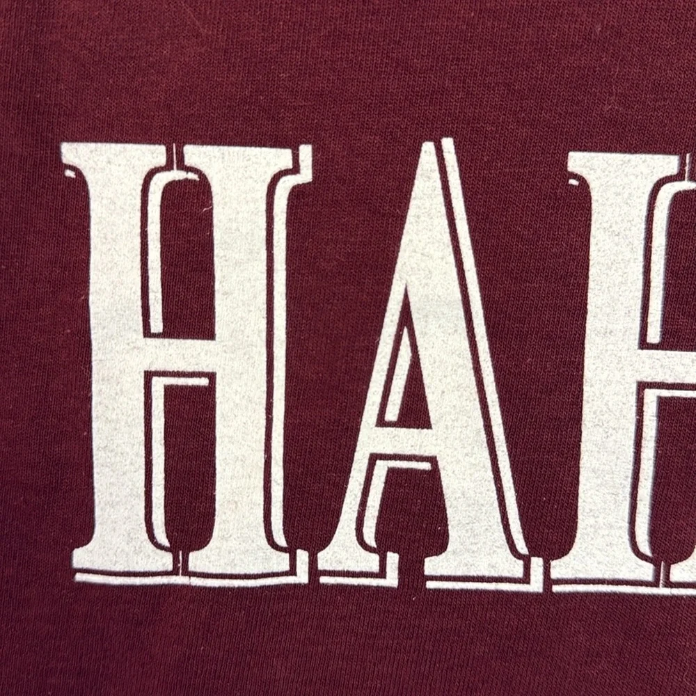 Champion Harvard Boston Accent Graphic Tee Red White Large Funny College Shirt - Picture 4 of 8